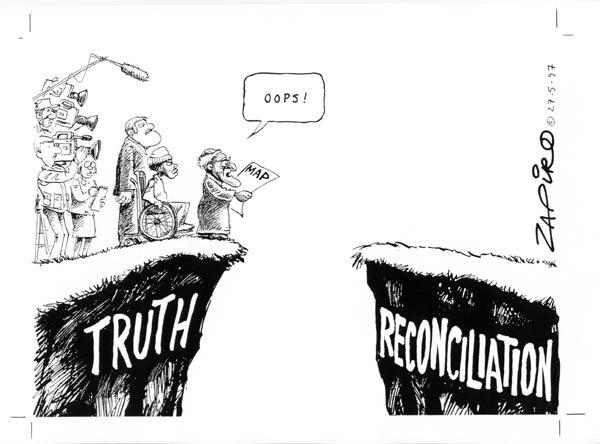 Dramatic Arts 14 OOPS! Consider the cartoon and extracts and discuss the following themes in the play: Reconciliation The relationship between amnesty, truth and justice (10) 7.