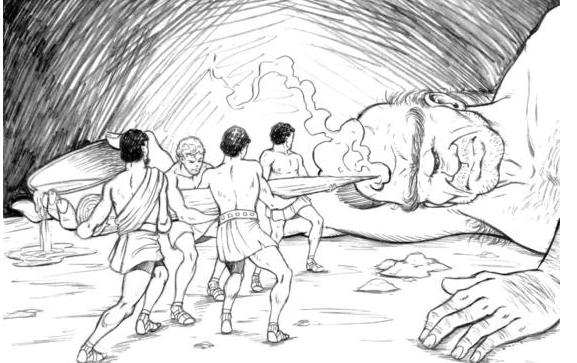 8. How do Odysseus and his men sneak out of the Cyclops cave? Give ALL the details. 9. What foolish thing does Odysseus do once they ve escaped from the cave? 10.