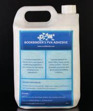 BOOKBINDERS PVA Bookbinder s PVA is specially formulated for use in bookbinding and box making. It can also be used in more general book repairs.