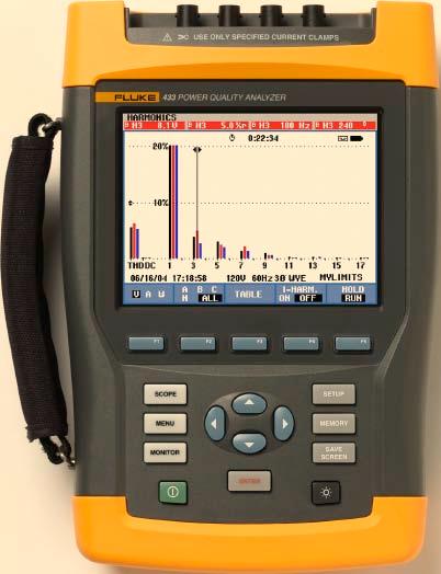 Fluke 430 Series Three-Phase Power Quality Analyzers Pinpoint power problems faster, safer and in greater detail Technical Data The Fluke 434 and 433 three-phase power quality analyzers help you