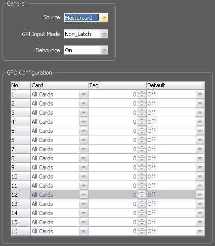 The HSI21 configuration Cortex control screen for GPI16 showing the GPO configuration Source: MasterCard configures the GPI16 to directly communicate with the HSI21 module directly to the left in the