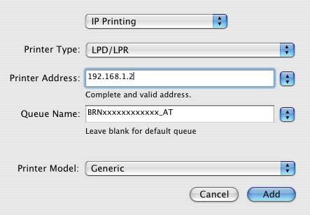 Imprimarea în reţea de pe Macintosh folosind driverul BR-Script 3 