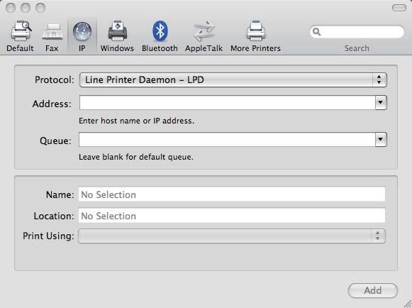 Imprimarea în reţea de pe Macintosh folosind driverul BR-Script 3 Pentru Mac OS X 10.5.x 8 a Porniţi calculatorul Macintosh.