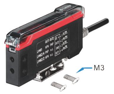 Amplifier for fiber optics Mounting the amplifier Spring-mounted DIN rail mount DIN rail S 35 (35mm x 7.5mm) DIN rail S 35 (35mm x 7.