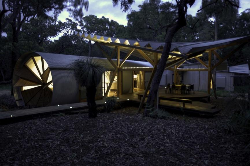 The Drew house, otherwise known as The Pods is a two-bedroom holiday house built to represent