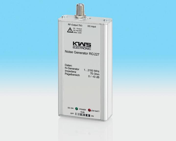 RG 227 NOISE GENERATOR Specifications: Frequency range 1 2,150MHz Output level min.