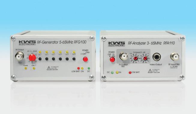 Depending on the application, the return channel generator RFG100 feeds between one and seven peak carriers into the return channel. The individual carriers can be switched on/off.