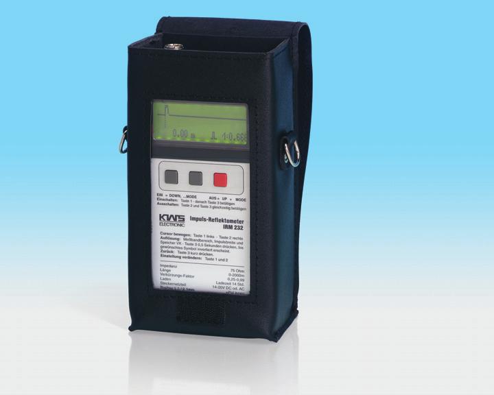 The Pulse Reflection Meter IRM232 locates irregularities, exposed lines and short circuits in antenna, data and energy lines.