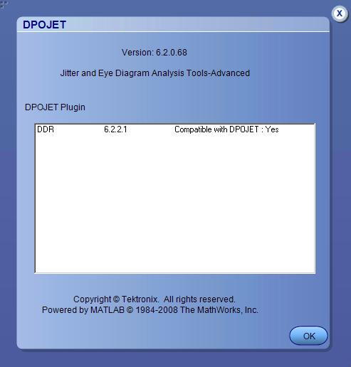 Getting started About DDRA Click Help > About DPOJET to view DDRA application details such as the software released version number, application name and copyright. NOTE.