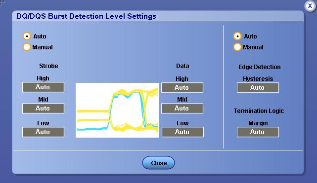 Operating basics The burst detection settings panel controls how data bursts are identified within a waveform that includes tri-state levels.