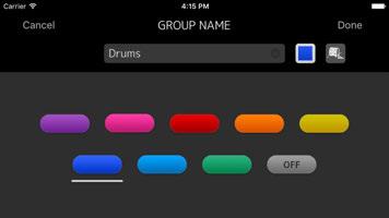 GROUP NAME screen Allows you to edit
