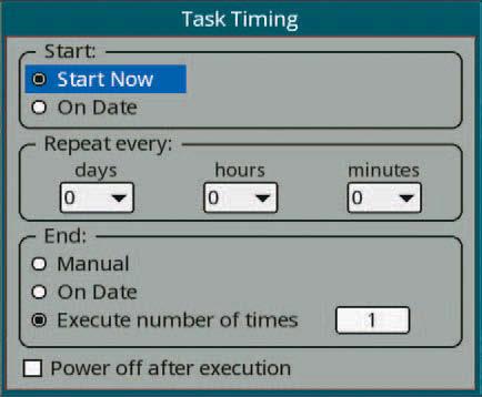 and the number of times the selected task must be performed.