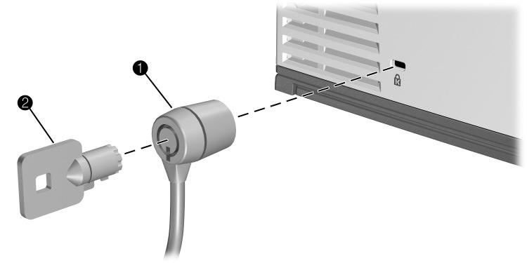 Installing Permanently To lock the projector The projector includes a built-in slot to secure the projector with a cable and a lock (such as the Kensington MicroSaver lock system, available at many
