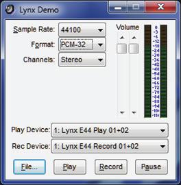 6 Getting Started With the drivers and Mixer application installed, the E22/E44 can now be used with most popular third-party audio applications.