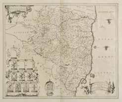 A mixed collection of approximately 210 maps, 17th - 19th century, engraved maps and town plans of Shropshire, Herefordshire, Nottinghamshire, Northamptonshire, Warwickshire, Worcestershire and