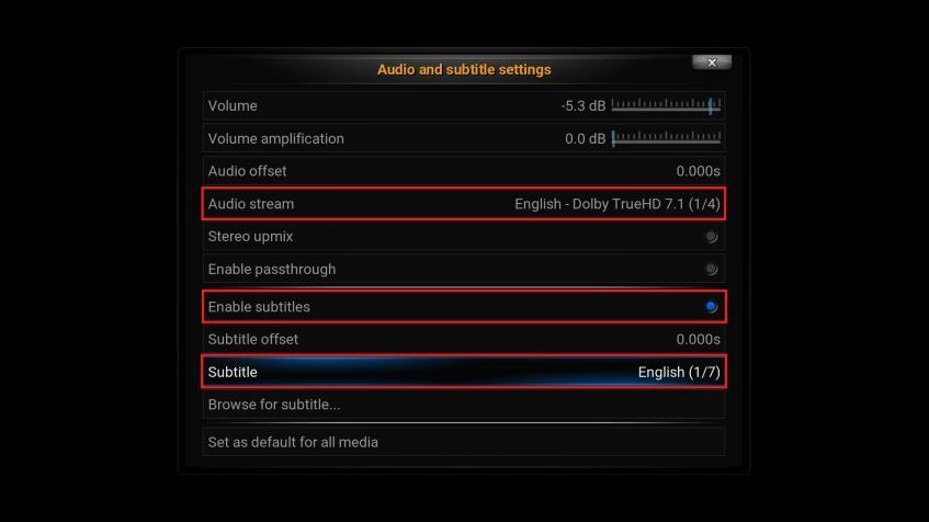 1 Enable and select subtitles When more than one subtitle or audio streams are available, you will have the option to switch between them. 1.