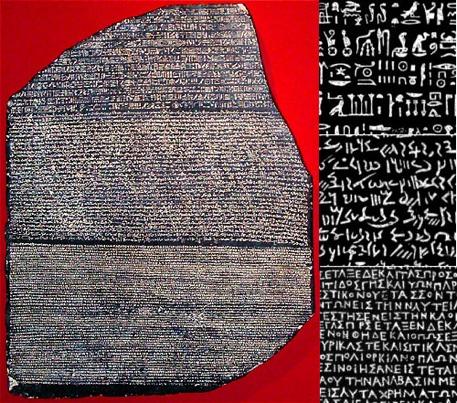 Example - Rosetta Stone the most famous (tri-)parallel text machines can do the