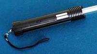Light Saber Another discharge device that looks like the light saber from Star Wars In this device, a light beam is caused to move up a glass tube when the person holding the handle connects the two