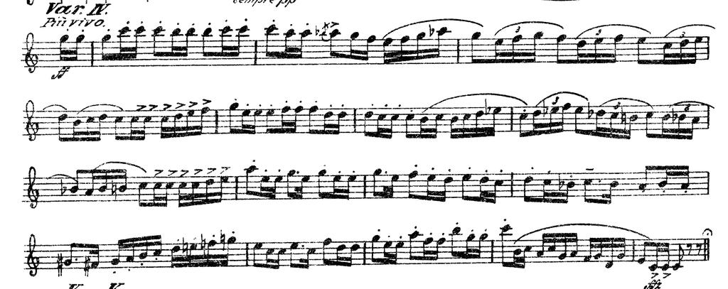 Nielsen Quintet, op. 43 (movement III, variation IV) Target tempo is quarter note = 132 144 Prepare the excerpt on Bb clarinet.