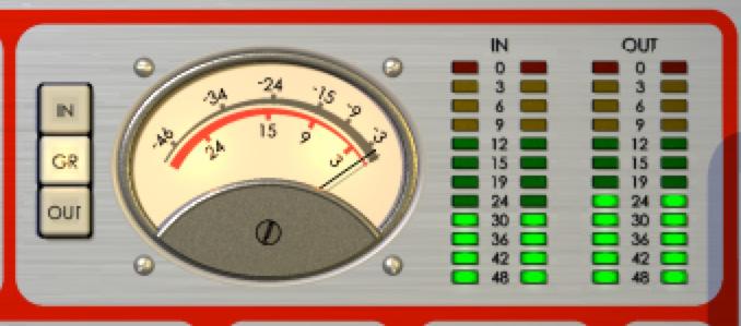 Meters meter represents the input and output levels in negative db This gives you a better representation of the overall loudness of the signal with respect to the LED meters.