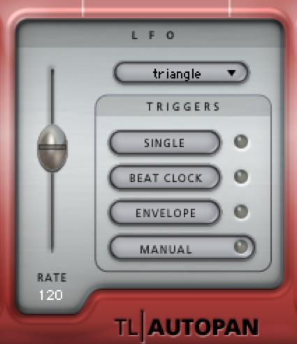 Path selectors, left to right path selected LFO Section Rate The Rate slider adjusts the rate of the LFO in beats per minute.