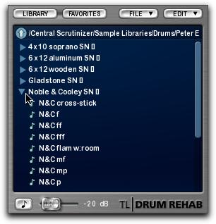 3 Navigate to the directory where the snare samples are located.