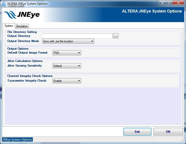 UG-1146 System Options 2-75 System tab Figure 2-61: JNEye System Options Window: System Tab Output Directory Specify an output directory for the simulation results according to the Output Directory