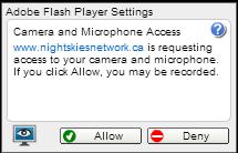 Do not worry about NetConnection Call Failed comment in the Chat Window You should notice the Adobe Flash Player Settings Window (the one with