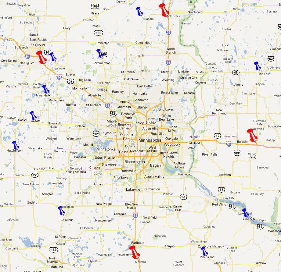 Figure 2.1 Site Location Map Source: Site Location Map Developed by MTO. 2.2 CAMERA EQUIPMENT The four Interstate locations controlled purchasing decisions as they represented the highest speed locations and required the most cameras.