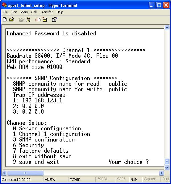Figure 4-E: Device Server Configuration Menu NOTE: Planning Ethernet Access It is recommended that IP knowledgeable customer personnel be consulted