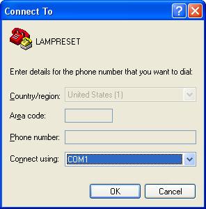 Resetting the Lamp Timer of the Projector via LAN When the projector is connected to a network, you can use HyperTerminal or a similar communications program to send a