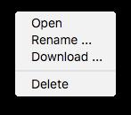 Refresh Reloads the list of files / folders in the current directory. 5.3.4.