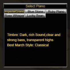 On this screen, you can select piano by click their tags, then a