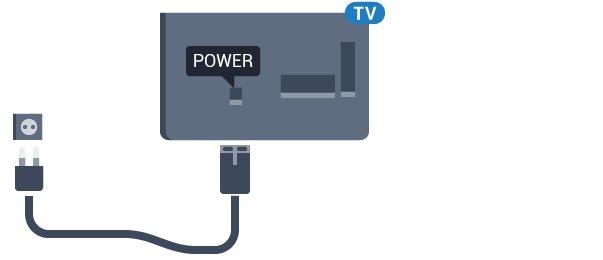 - Insert the power cable into the POWER connector on the back of the TV. - Make sure the power cable is securely inserted in the connector.