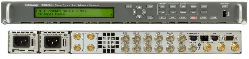 Master Sync / Master Clock Reference Generator SPG8000A datasheet The SPG8000A is a precision multiformat video signal generator, suitable for master synchronization and reference applications.