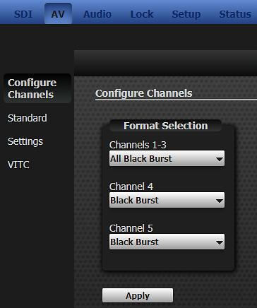 6. AV: ANALOGUE VIDEO As explained in the introductory sections, Mentor RG management is available either from the front panel controls, or via the built-in web management facility.