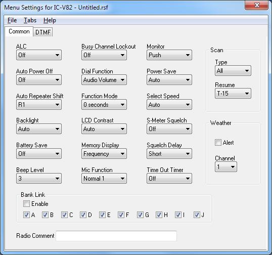 Radio Option Setting Screens Common Use these screens to customize other set menu features of the radio.