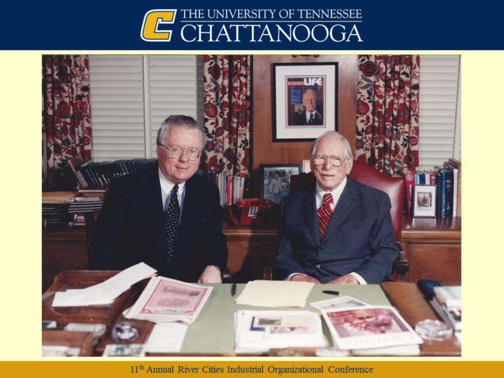 This is Dr. Muchinsky with Joseph M. Bryan of the School of Business at UNCG. Mr. Bryan was the namesake of the Joseph M.