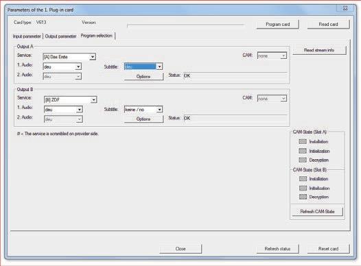 Selecting a programme and setting options Once you have set the input and output parameters, the channel search for selecting the required programme can