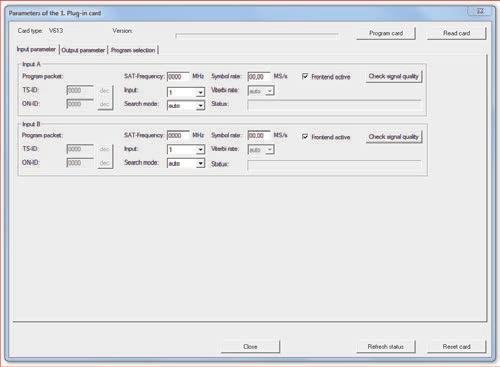 The Detailed settings screen will now appear (figure 8): Figure 8: Input parameters You can define the parameters for the two channels, A and B, using the Input parameters tab.