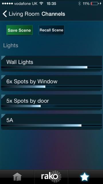 - As the sliders are moved the lights should also change dimming level (a non dimmable circuit should have an on/off switch rather