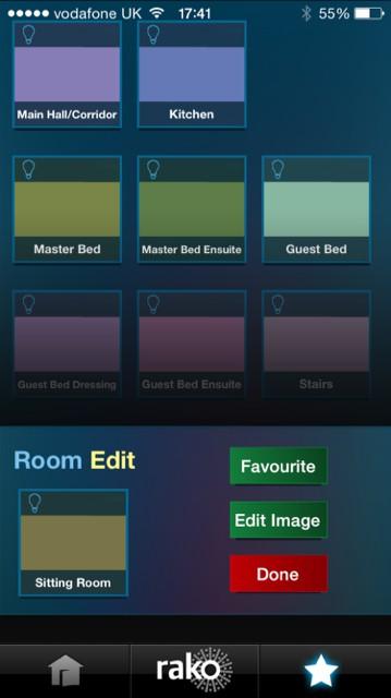 4 Favourites and room photos It is possible to customise the layout of the room screen in several ways.