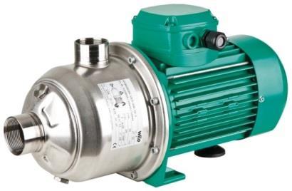 Pressure Boosting Single Pumps 21 Wilo-MHI (316 Stainless Steel) Non-self priming pump tailored for industrial and heavy-duty applications All parts that come into contact with the fluid AISI 316