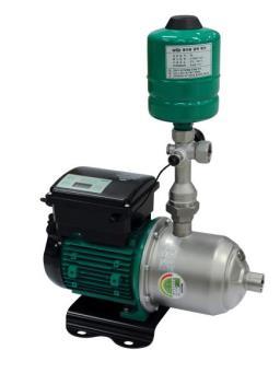 8 Domestic water supply Automatic pumps and systems Wilo-PE300-EA Low noise approximately 40dBA Dry run protection with anti-cycling control 3-step speed control with semi-inverter system delivering