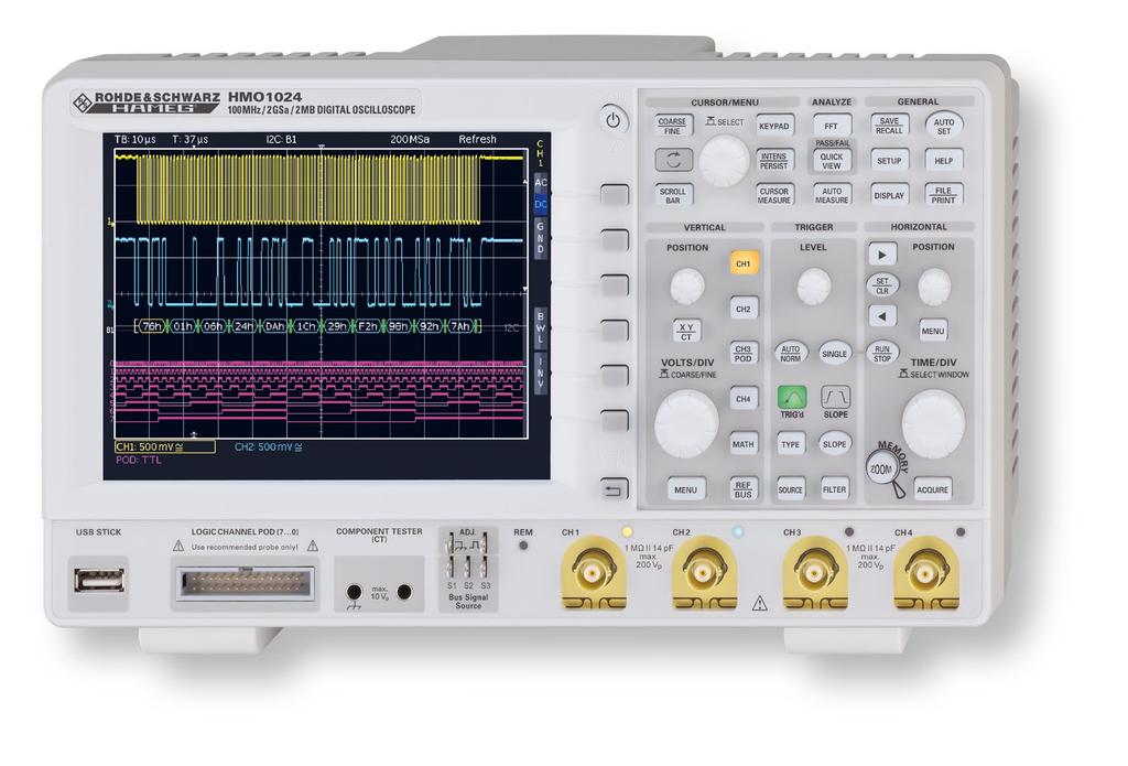 100MHz 2[4] Channel Digital Oscilloscope HMO1022 [HMO1024] HMO1024 Carrying Case HZO90 Component Tester/Bus