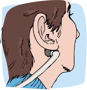 a. Wet the Cotton Sleeves with water and place them over the Headset electrodes. b. Position the Headset electrodes in the hollow behind the ears as in image 4. EAR CLIPS OPTION 3.