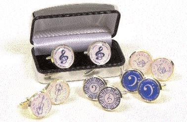 Cuff links available in chrome gift boxes Bass clef xcat319 Treble clef xcat318 On the