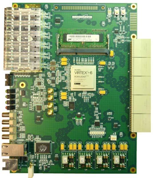 Digital Front End Board (DFE) Features: Virtex-6 FPGA (LX240T) Embedded MicroBlaze soft core μp Xilkernel OS and lwip TCP/IP stack Gigabit Ethernet 2Gbyte DDR3 SO-DIMM Memory throughput = 6.