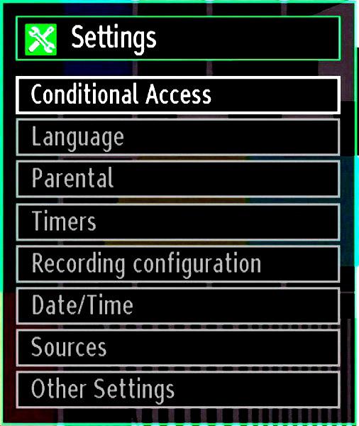 Press MENU button and select the fi rst icon by using or button. Press OK button to view Sound Settings menu.