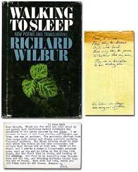 WILBUR, Richard. Walking to Sleep: New Poems and Translations. New York: Harcourt, Brace & World (1969). First edition.